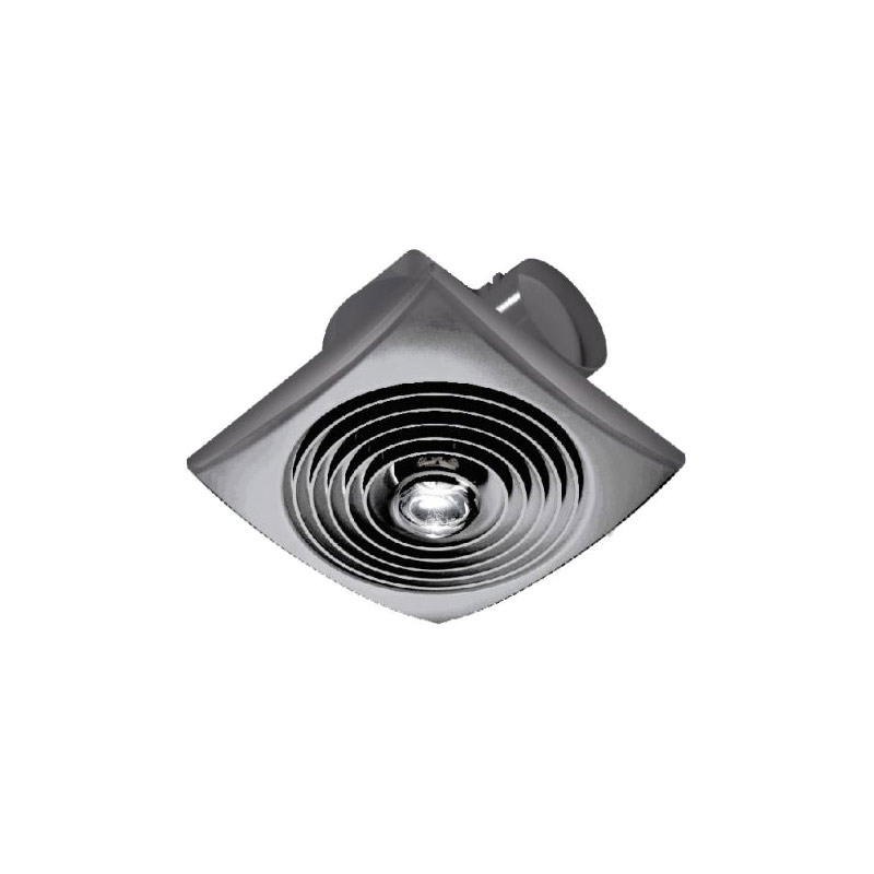 Extractor de baño con luz, 3000 K/4500 K/6000 K 12 W LED cuadrado, 141 CFM,  0.7 Sones 4 pulgadas conducto 110 V, 45 W silencioso ventilador de